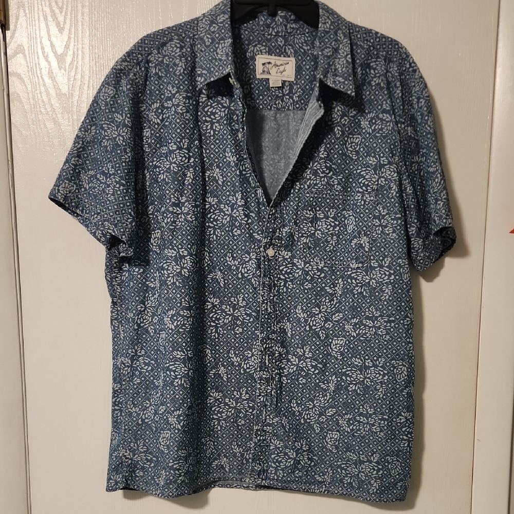 American Eagle Blue Floral Men's Shirt